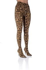AZALEA WANG BAYBAY LEOPARD PRINT PANTS BOOT