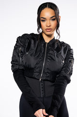 BABBS SKINNY ARM BOMBER JACKET