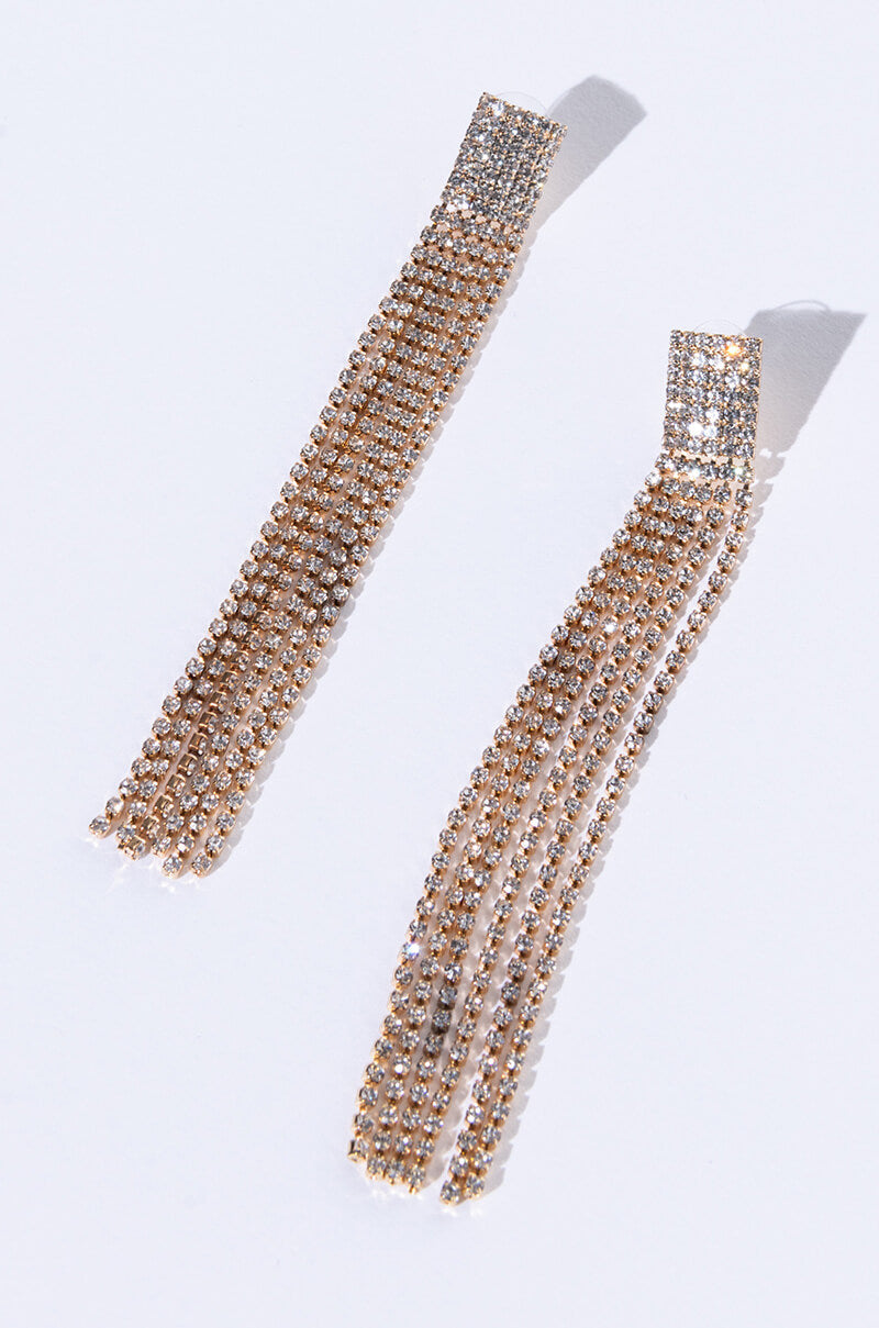 BADDEST RHINESTONE DANGLE EARRING