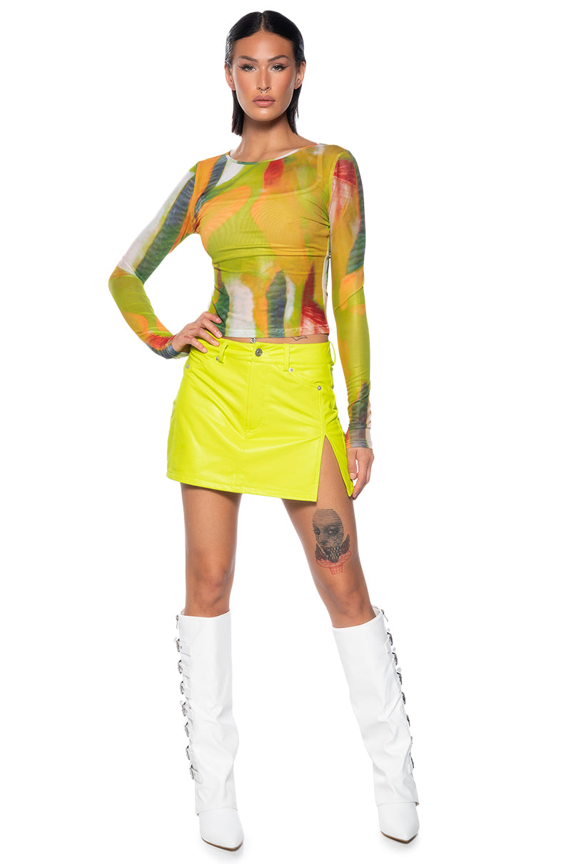BEST INSTINCTS LONG SLEEVE MESH TOP
