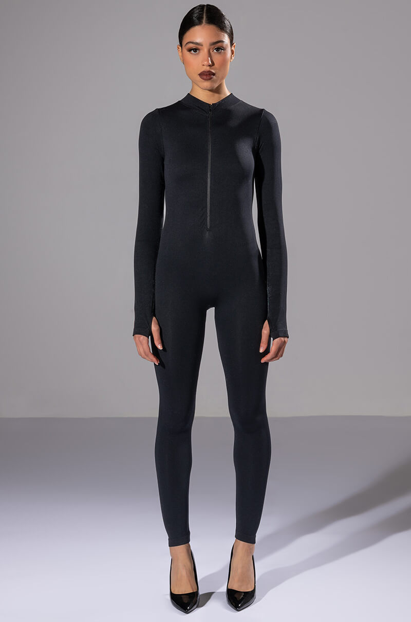 BEST WITH ANYTHING ZIP UP CATSUIT