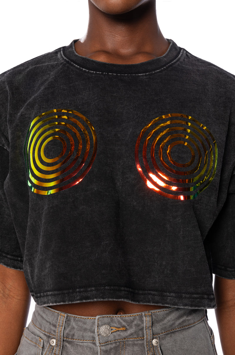 BETTER TOGETHER METALLIC PATCH GRAPHIC TSHIRT