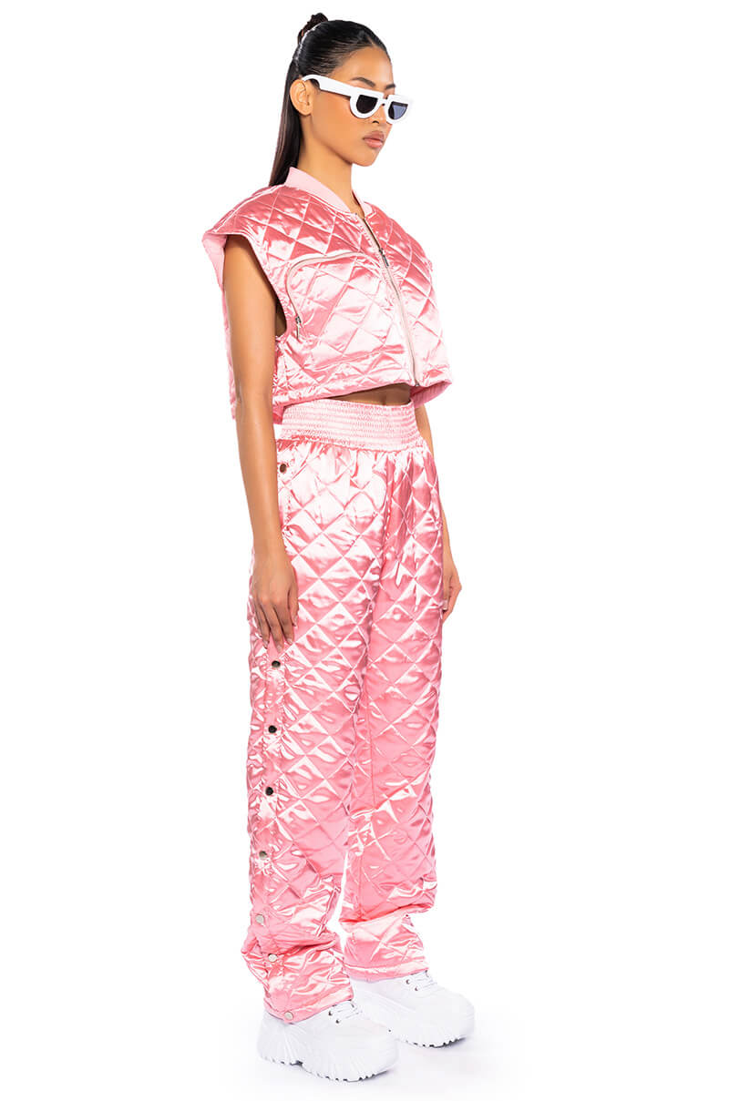 ARYA QUILTED SATIN VEST