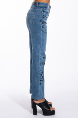 DICE DICE BABY HIGH RISE STRAIGHT LEG JEAN