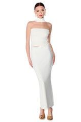 DOLLED UP KNIT HALTER TOP IN WHITE