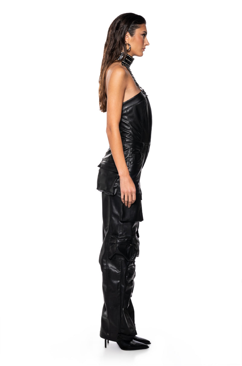 DONT MESS WITH ME PU JUMPSUIT