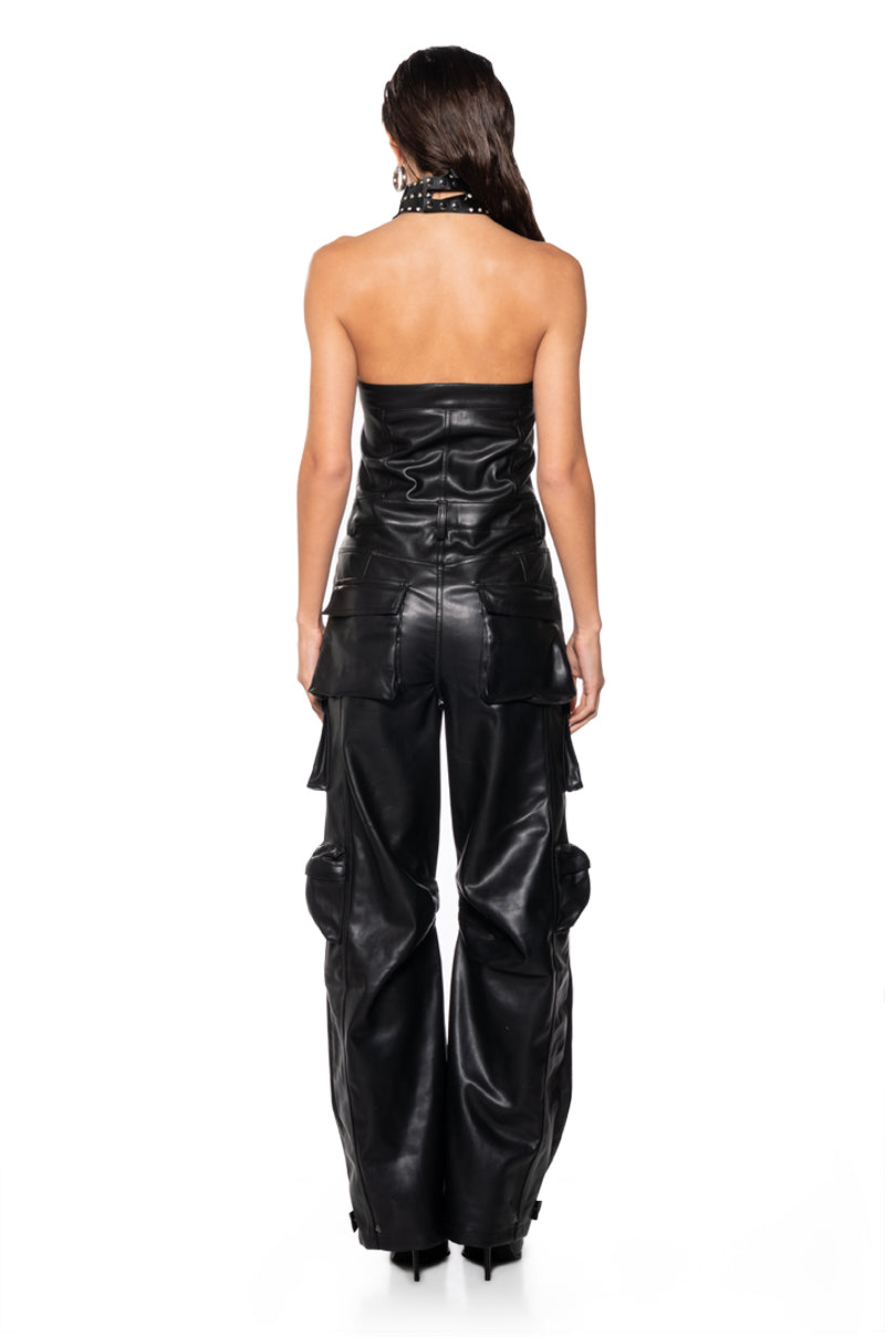 DONT MESS WITH ME PU JUMPSUIT