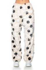 DOTTY FAUX FUR WIDE LEG JOGGER