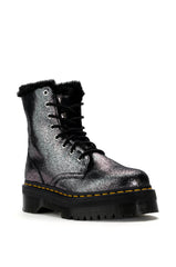 DR MARTENS JADON FUR LINED DISTRESSED METALLIC