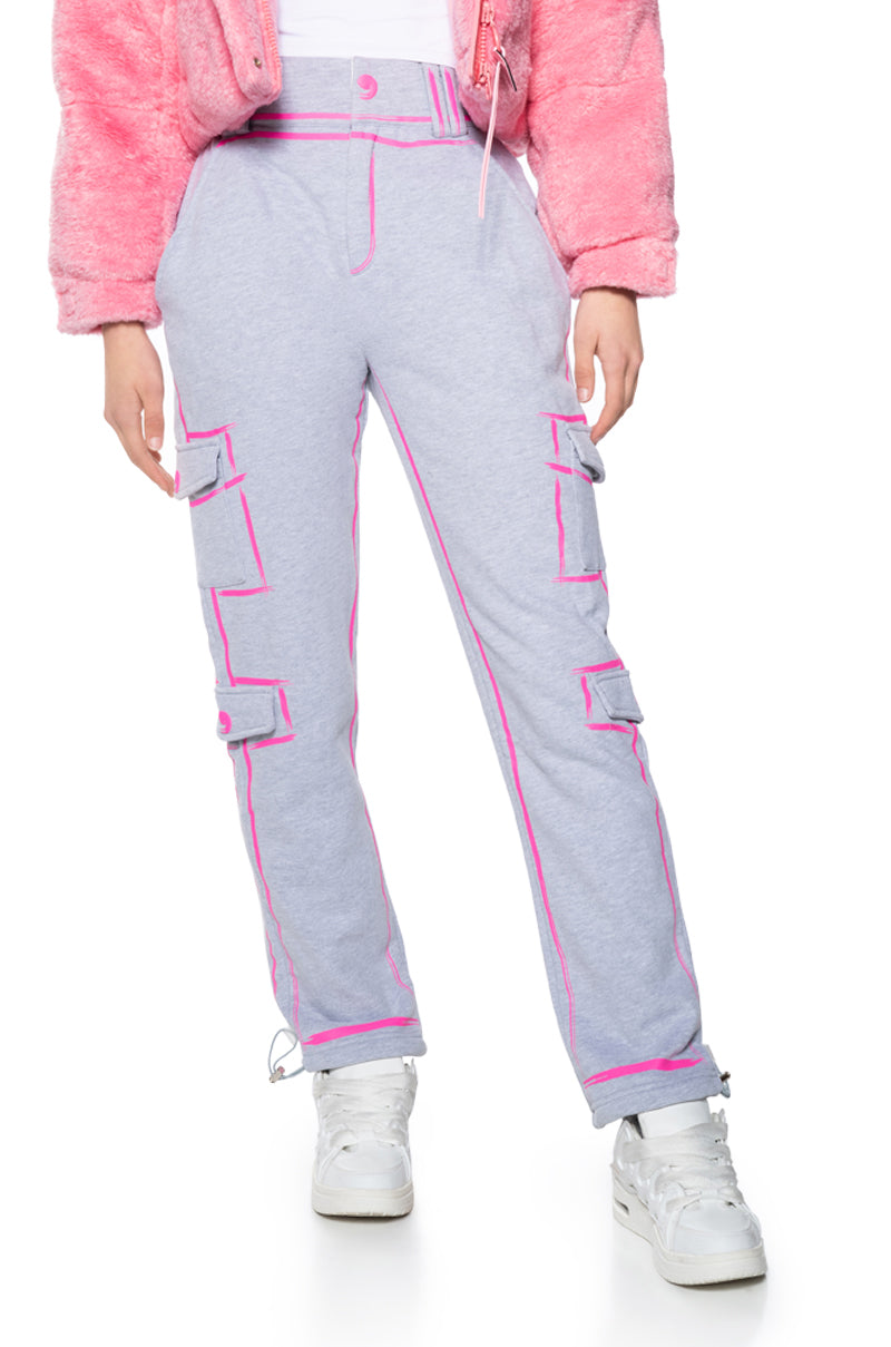 DRAWN IN ADJUSTABLE DRAWCORD WIDE LEG PANT