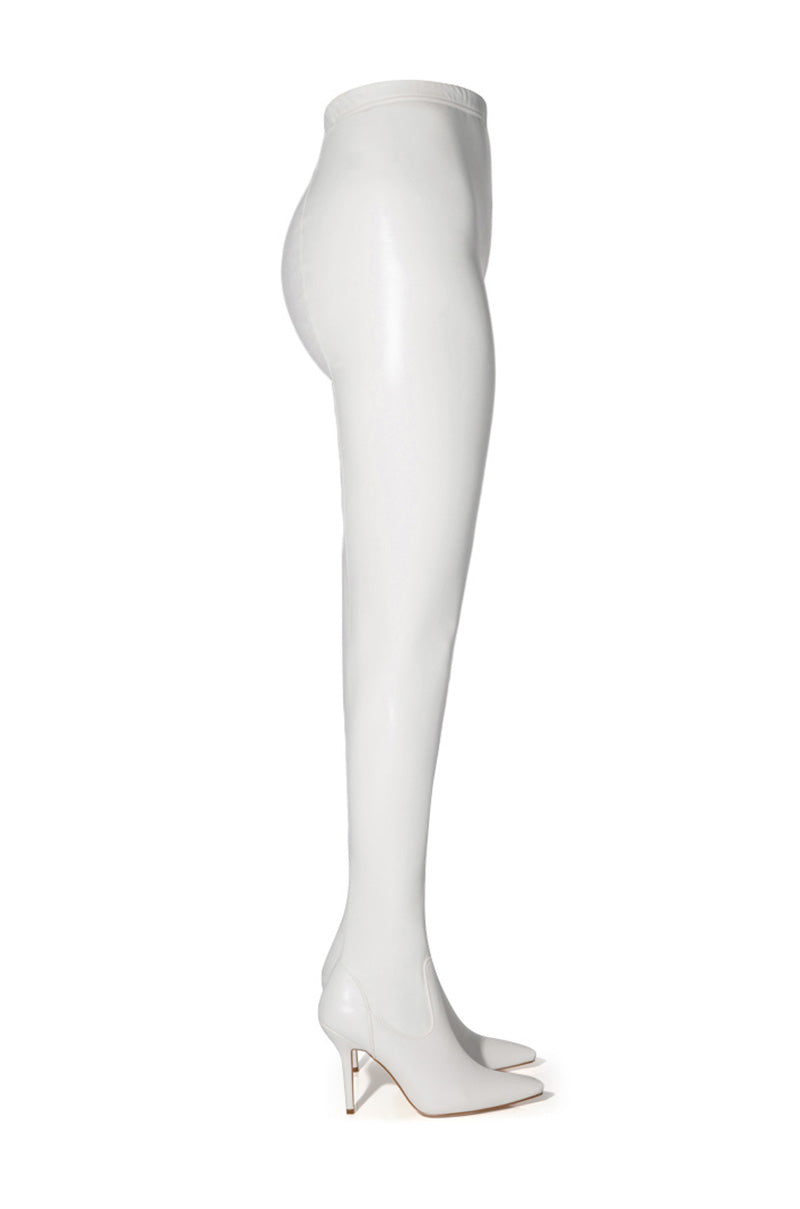 AZALEA WANG KAY KAY SEXY STILETTO SLIM BOOT PANT IN WHITE