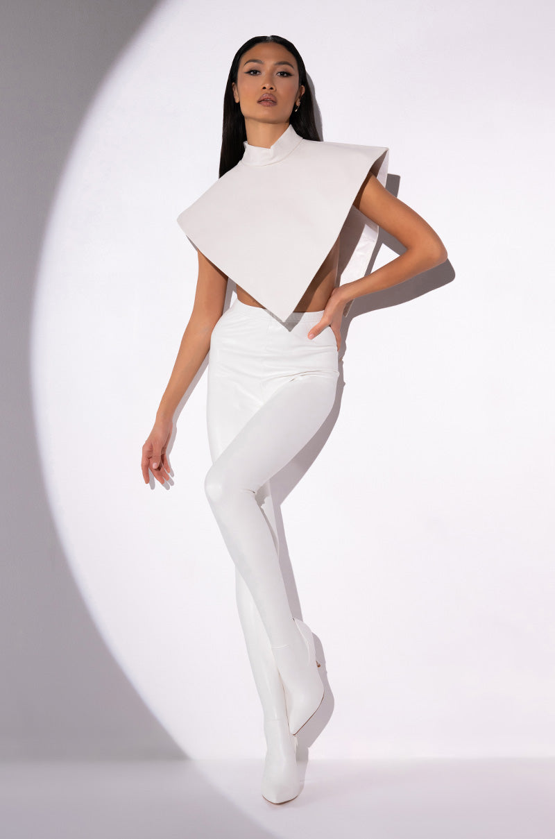 AZALEA WANG KAY KAY SEXY STILETTO SLIM BOOT PANT IN WHITE